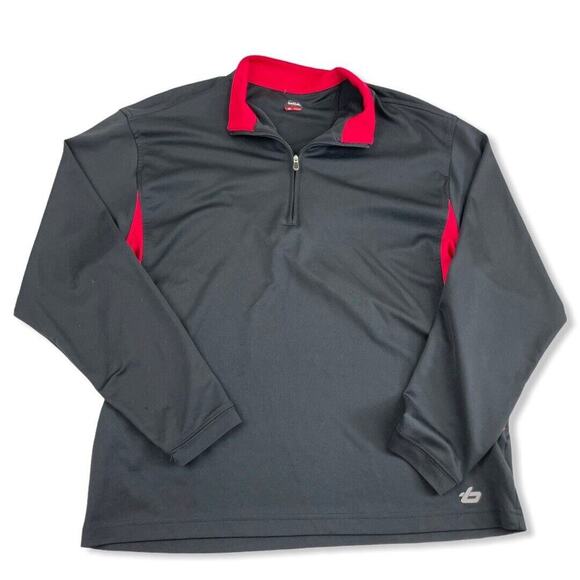 Bolle Golf THERMAL Black Red 1/4 Zip Mock Neck Long Sleeve Pullover Shirt Sz M* - Picture 1 of 7